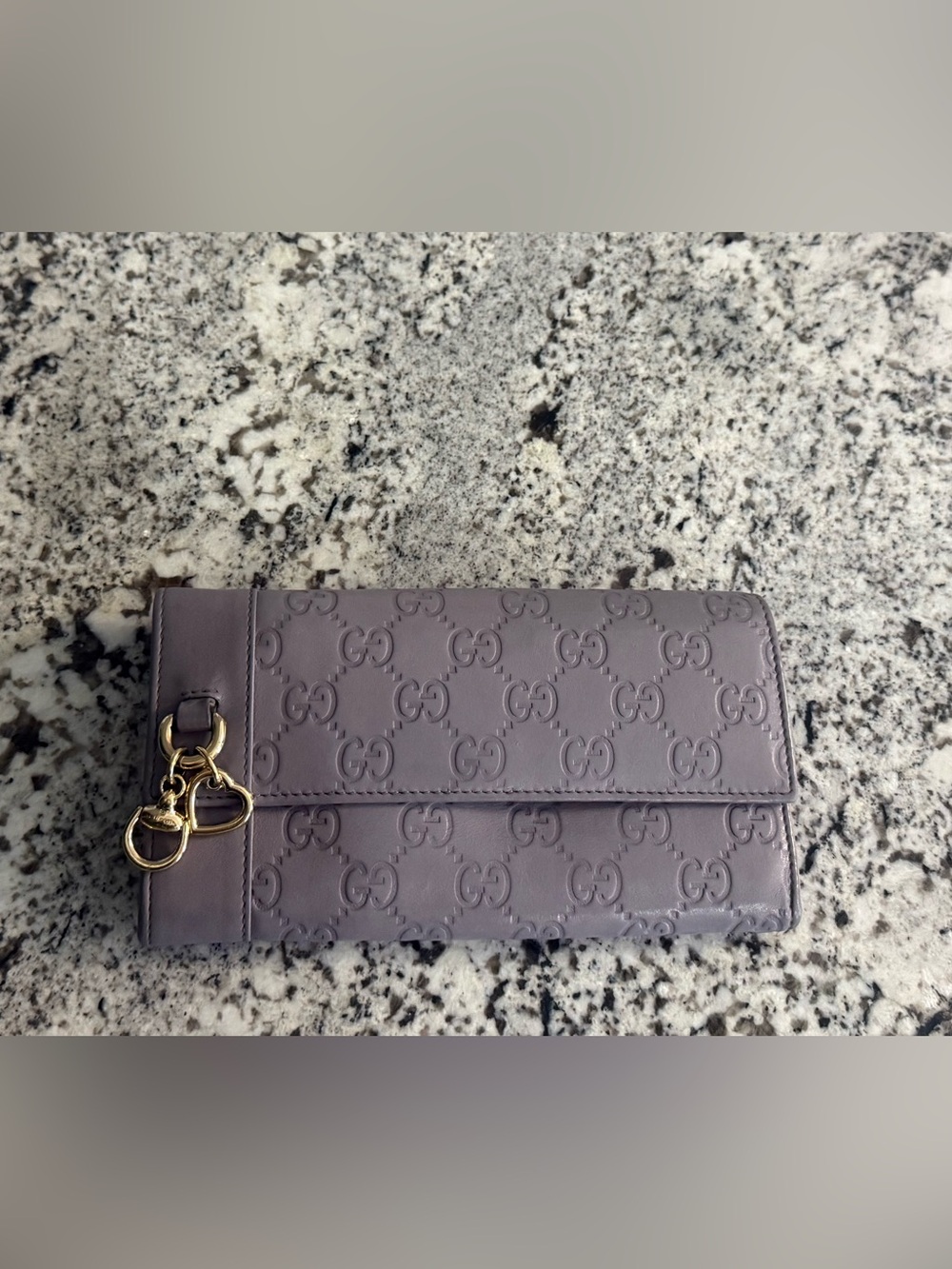 Vintage Gucci GG Lilac Purple Large Wallet